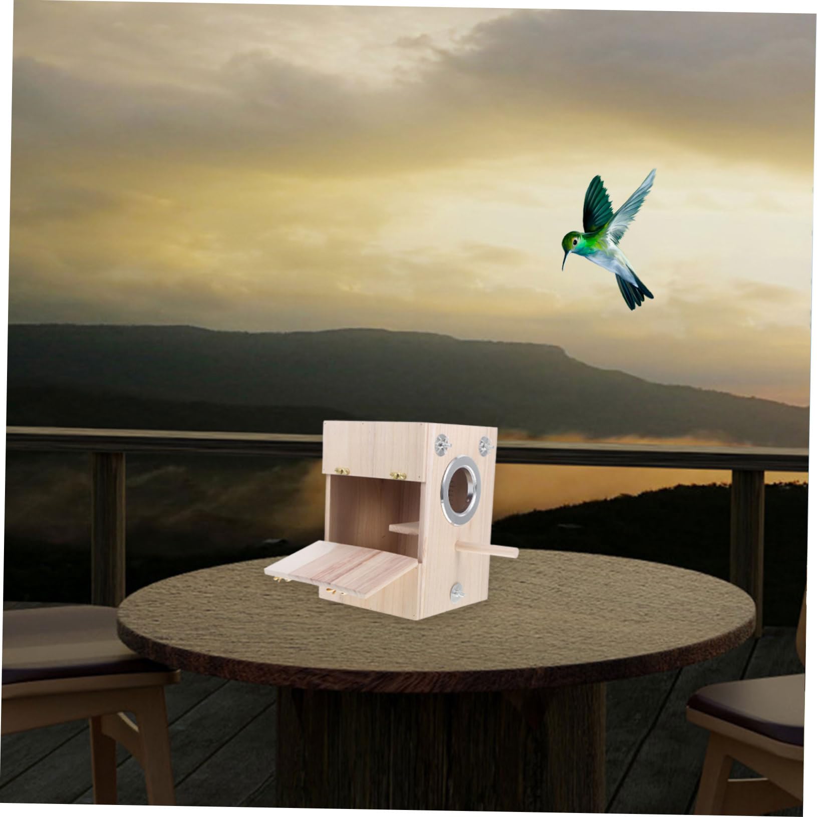 Nichoir de Reproduction Carré pour Oiseaux en Bois, Beige | Lieu de Repos Jeu, Design Simple et Créatif, Adapté aux Petits Oiseaux et Canaris