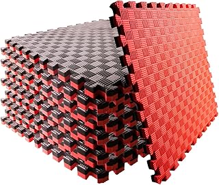 MARTIAL MATS Reversible Thick 2cm 50 x 50cm Interlocking Foam Floor Mats EVA Exercise Interlocking Tiles Protective Flooring for Gym, 6 Tiles Waterproof Matting Swimming Pool / Hot Tub