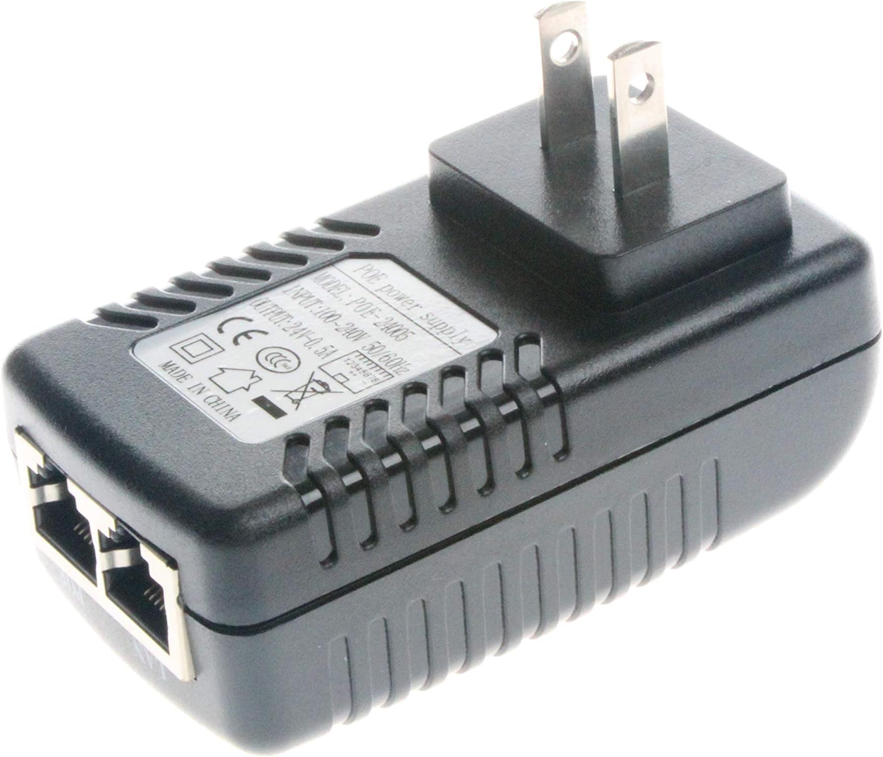 NOYITO 24V 0.5A PoE Injector Power Supply Adapter with Wall Plug IEEE 802.3af Compliant 10 100Mbps Suitable for IP Camera Voip Phones AP