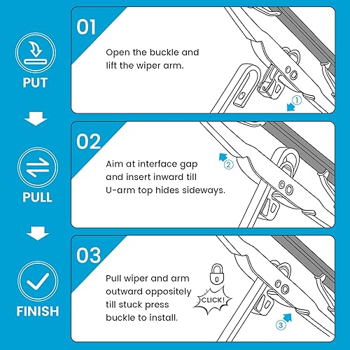 Miniatura 5 de Juego de limpiaparabrisas de repuesto para Honda CR-V 2002-2006, calidad original de fábrica para mi automóvil, 21 + 20 pulgadas (paquete de 2)