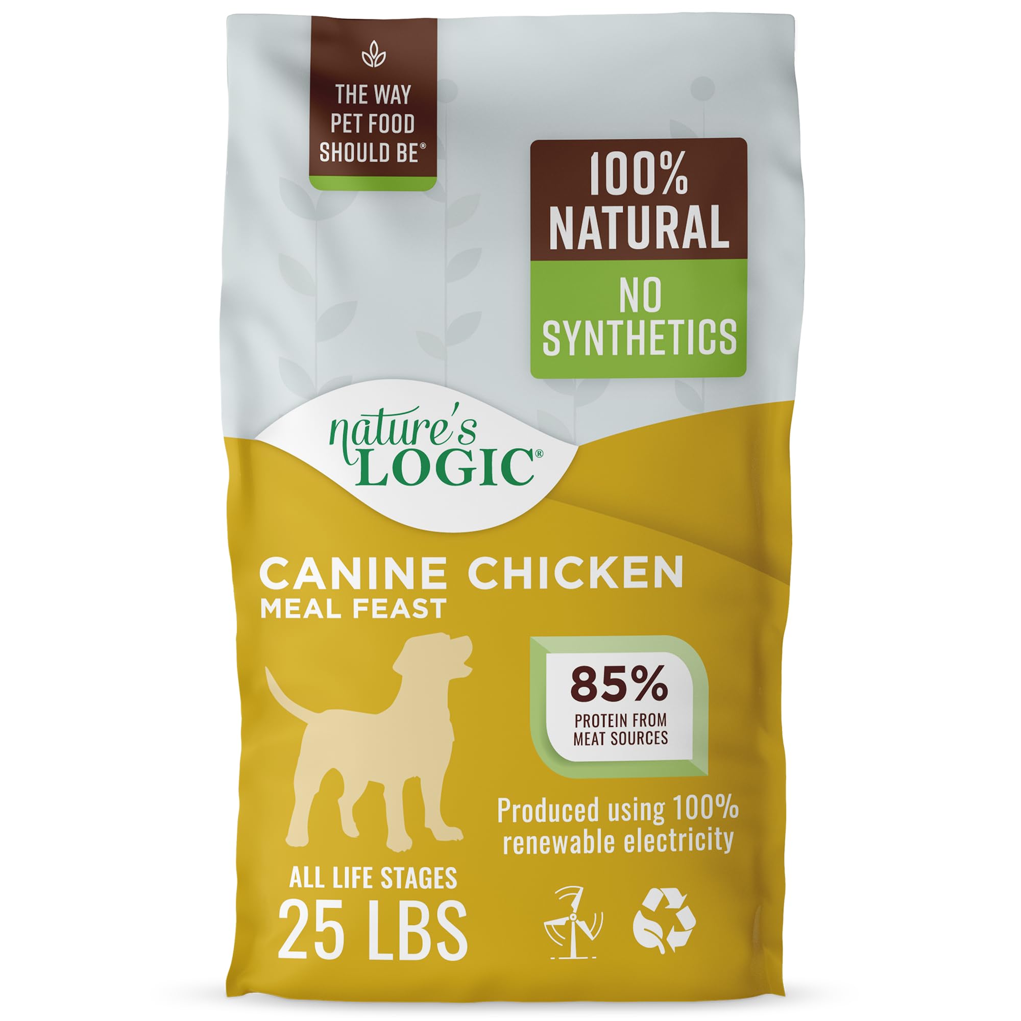 Sponsored Ad - Dry Dog Food - 100% Natural - No Synthetics - for All Ages, Sizes, Breeds - Free from Common Allergens, High Protein - Chicken Meal Feast, 25lbs