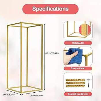 uxcell ウェディングフラワースタンド 高さ60 cm 金トーン 10個 uxcell ウェディングフラワースタンド 高さ60 cm 金トーン 10個