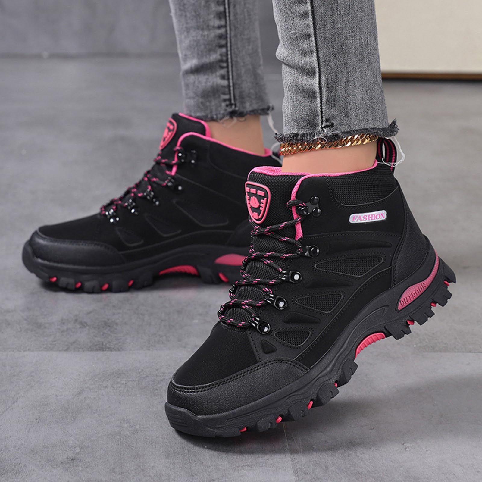 Generisch Wysokie sneakersy outdoorowe do wędrówek, wspinaczki, do treningu sportowego o zwiększonej trwałości, doskonałej przyczepności