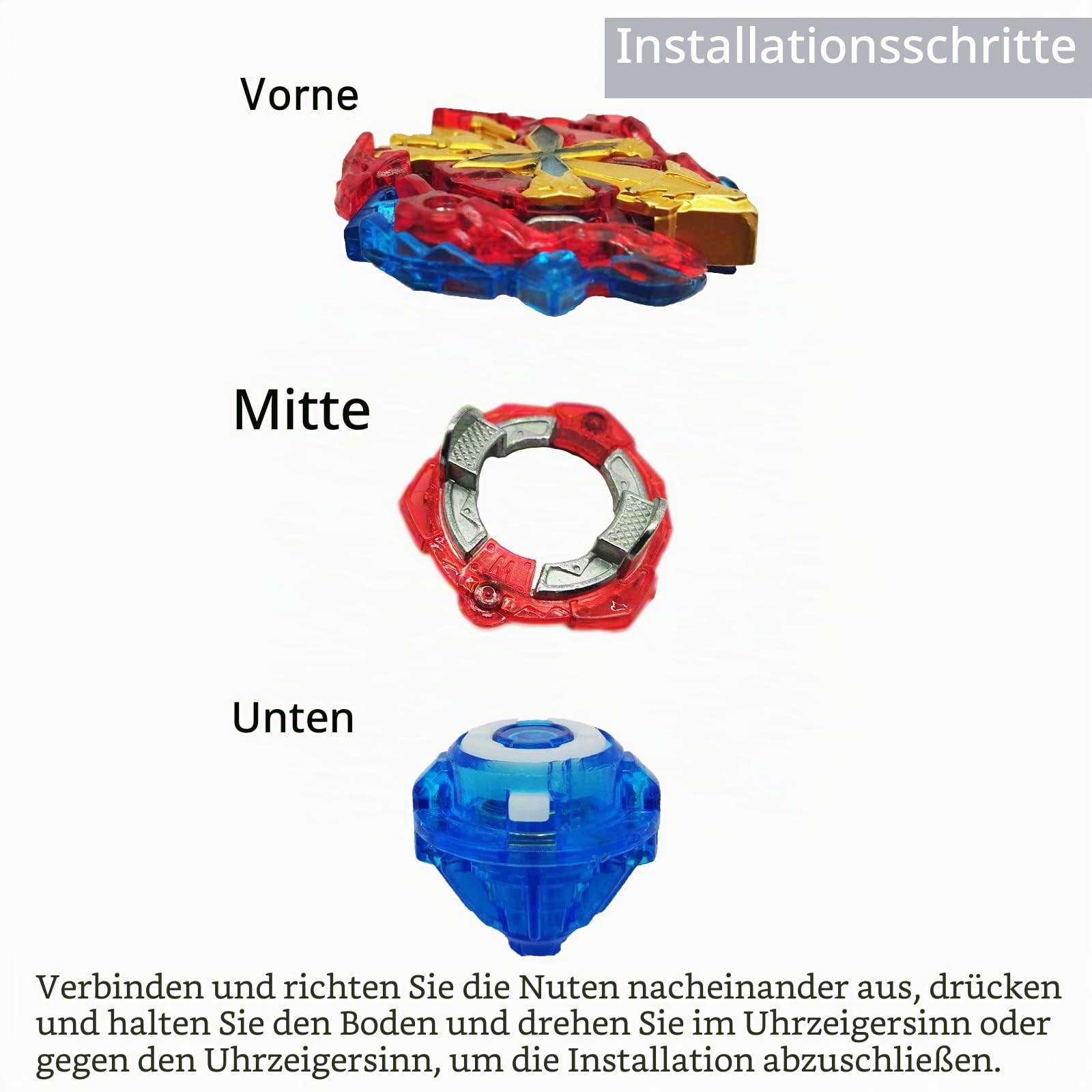 12in1 Kampfkreisel, bidirektionaler Sender für 2 Sets von Kampfkreisel, tragbare Aufbewahrungsbox, Kunststoff, Mehrfarbig