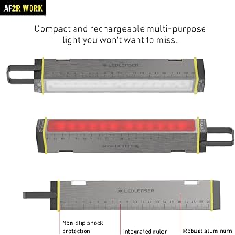 Ledlenser AF2R Work Light, 1000 Lumens, Magnetic Work Light, 4 Way Mounting