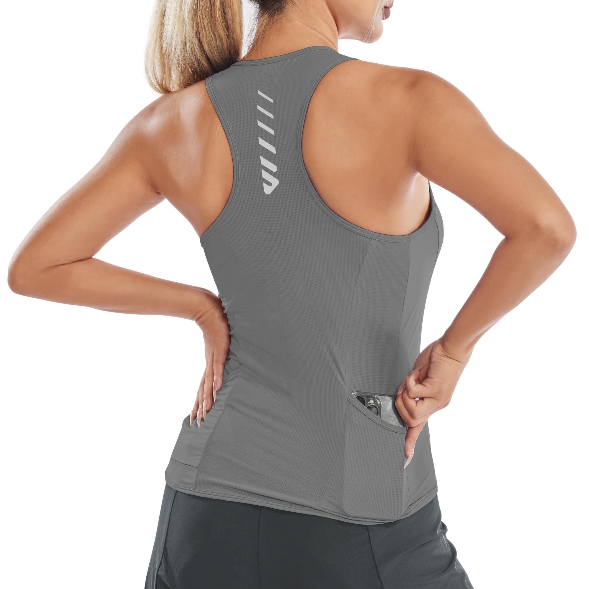 Lo.gas Fahrradtrikot Damen äRmellos,Radtrikot Atmungsaktiv Rennrad Trikot Fahrradshirt Mountainbike Frauen Sport Shirts FüR Damen Tank Top 1-2 Pack Tanktop