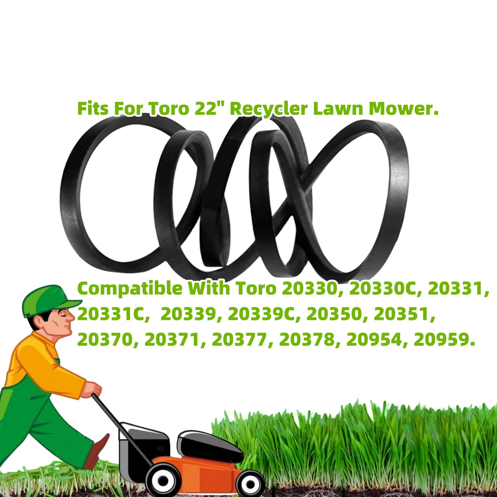 Courroie Trapézoïdale De Rechange 117-1018 Pour Tondeuse à Gazon Toro Recycler 20330 20331 20350 20351 (0,95 X 81,3 Cm