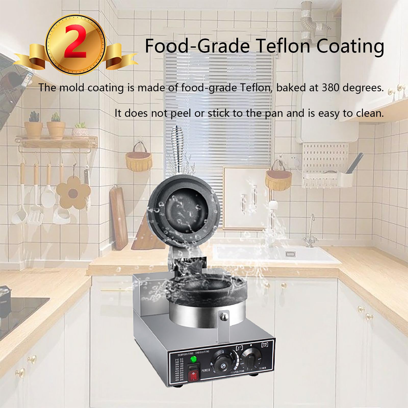 Prensa Comercial para Hamburguesas, Máquina Eléctrica para Hacer Waffles y Hamburguesas, Prensa para Sándwiches de Helado, Prensa para Paninis, Control de Tiempo y Temperatura