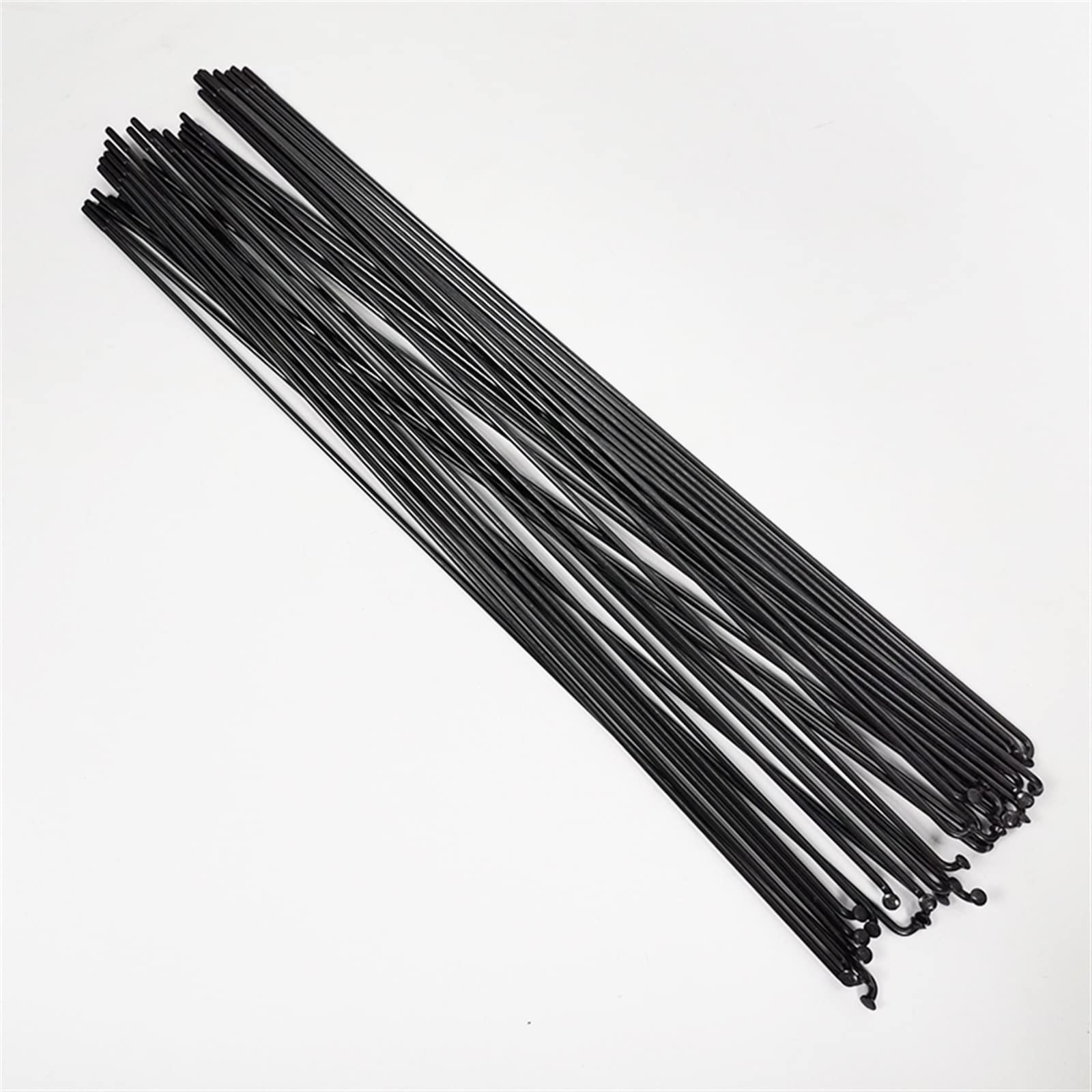 Raggi per Bici, Raggi for Bicicletta 2.0 Raggi Rotondi Raggi for Bicicletta con Testa Dritta/piegata a J Raggi for Bicicletta Neri con Calotta in Rame(J Bend 56pcs)