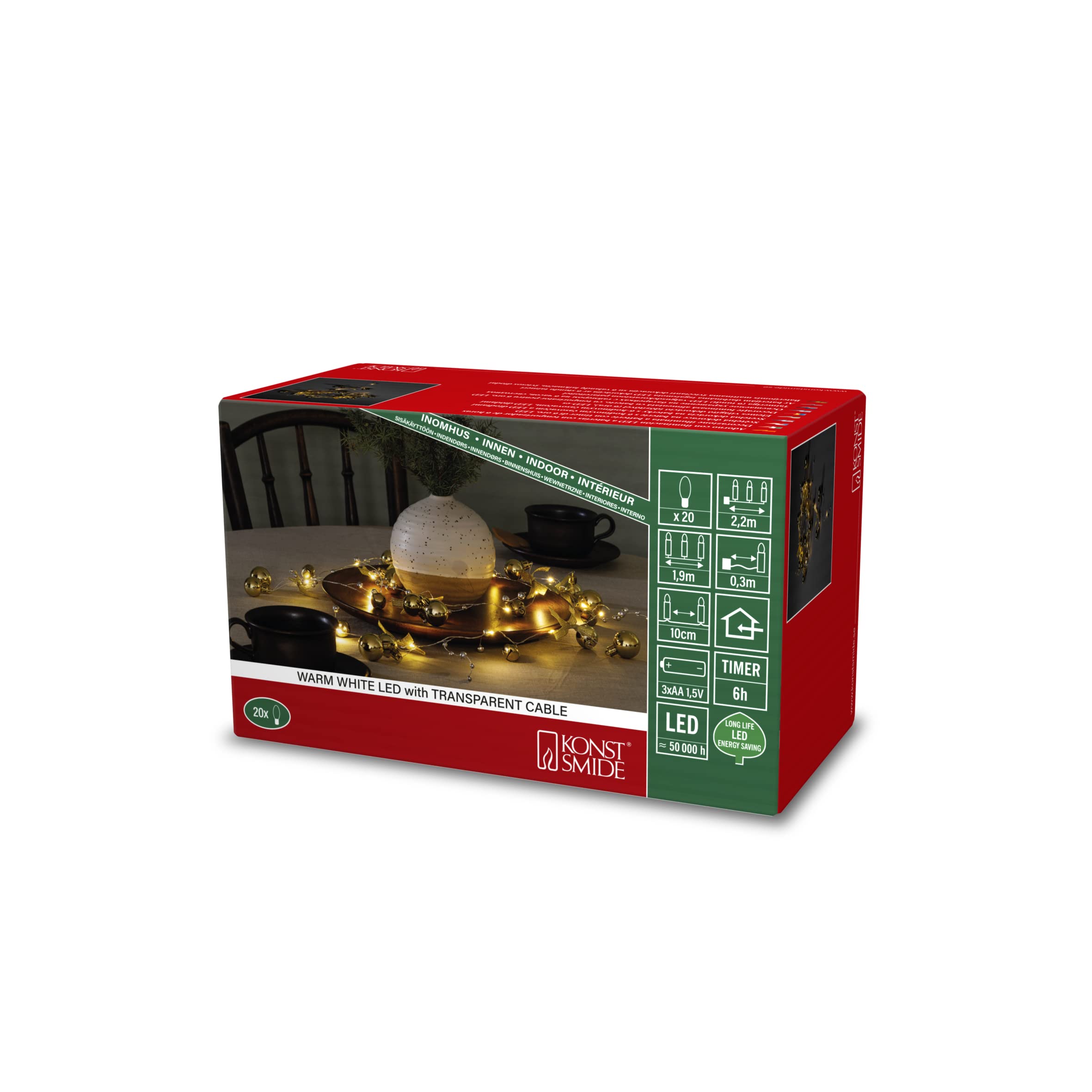 Guirlande lumineuse perles Konstsmide idéale pour créer un salon cocooning
