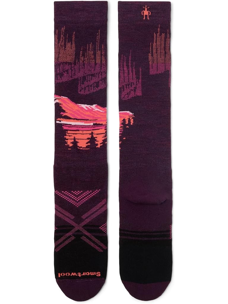 Purple Smartwool Ski Full Cushion Alpine Auroras Over The Calf Socks