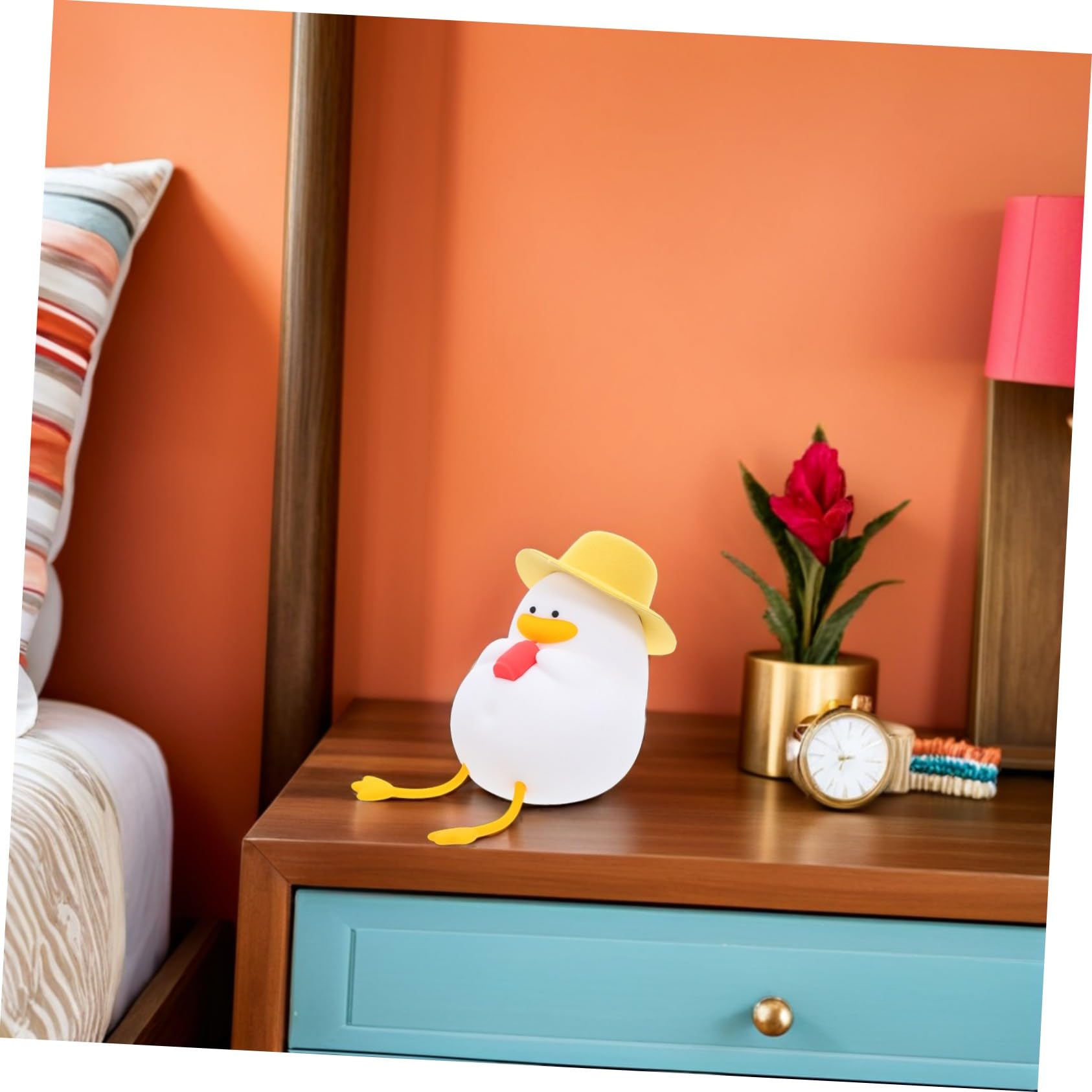 Lampada Papera in Silicone Morbido LED Cartoon Portatile per Cameretta Ragazzo Ragazza Luce Calda con Controllo per Allattamento e Decorazione Scrivania