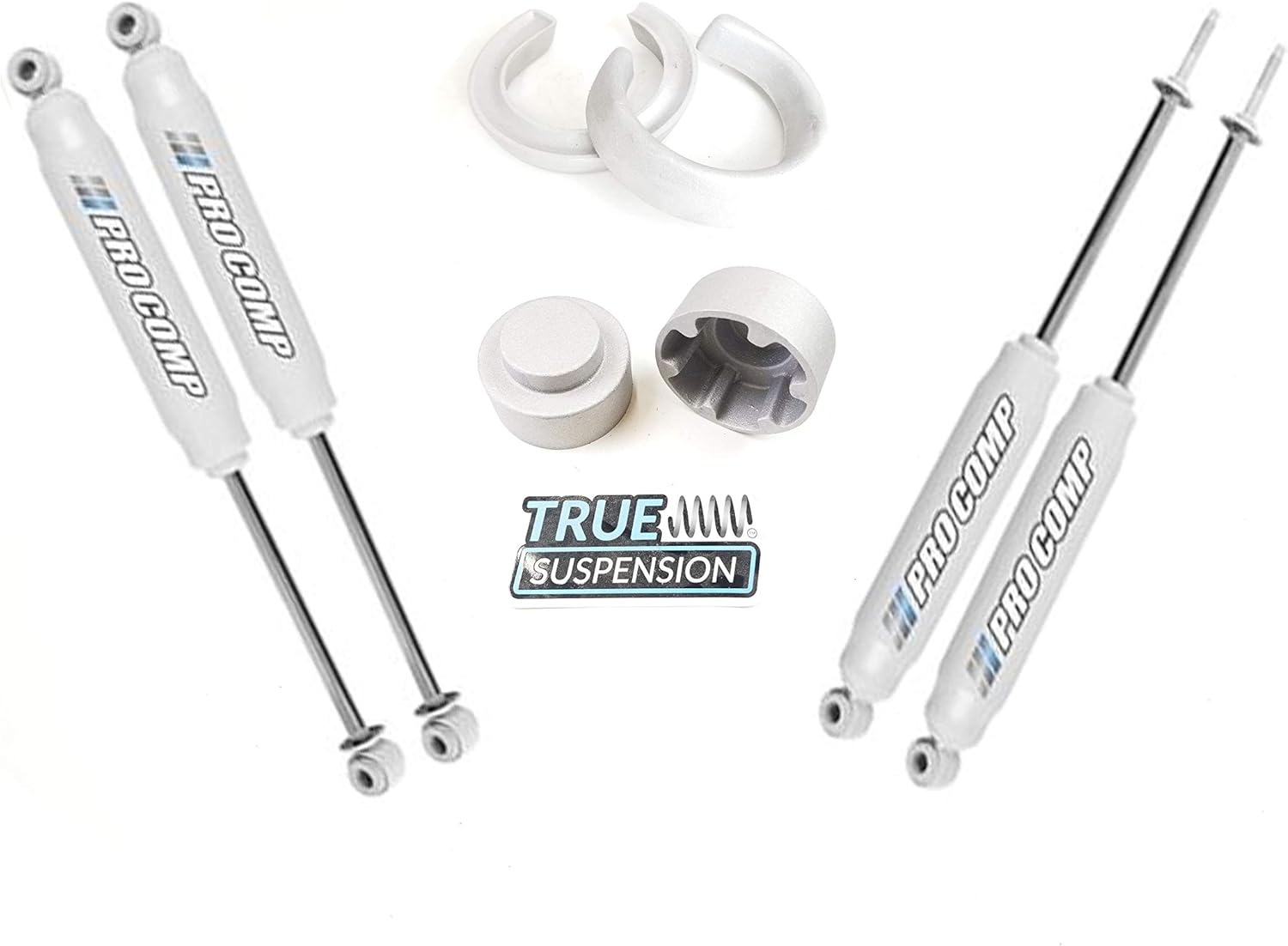 Compatible with Dodge Ram 1500 09-17 Pickup Truck Lift kit Front Forged 2.5" Coil Spring Spacers + Rear 1.5" Aluminum Coil Spring Spacers Kit + ProComp Es9000 Nitrogen Charged Shocks