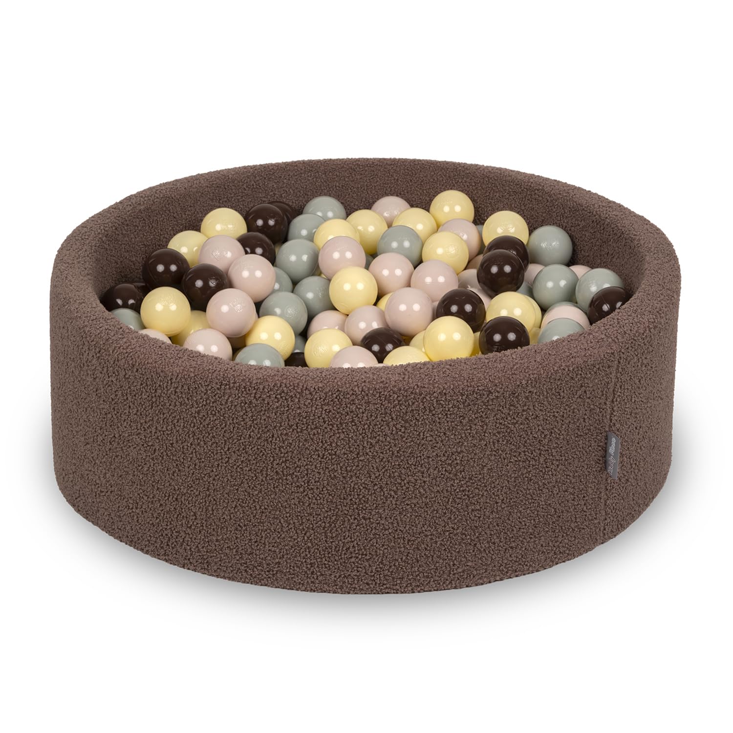 KiddyMoon Ball Pit For Baby With Teddy Plush, Large 7 Cm Balls For A Fuller Ball Pit, From 8 Months, Removable Cover