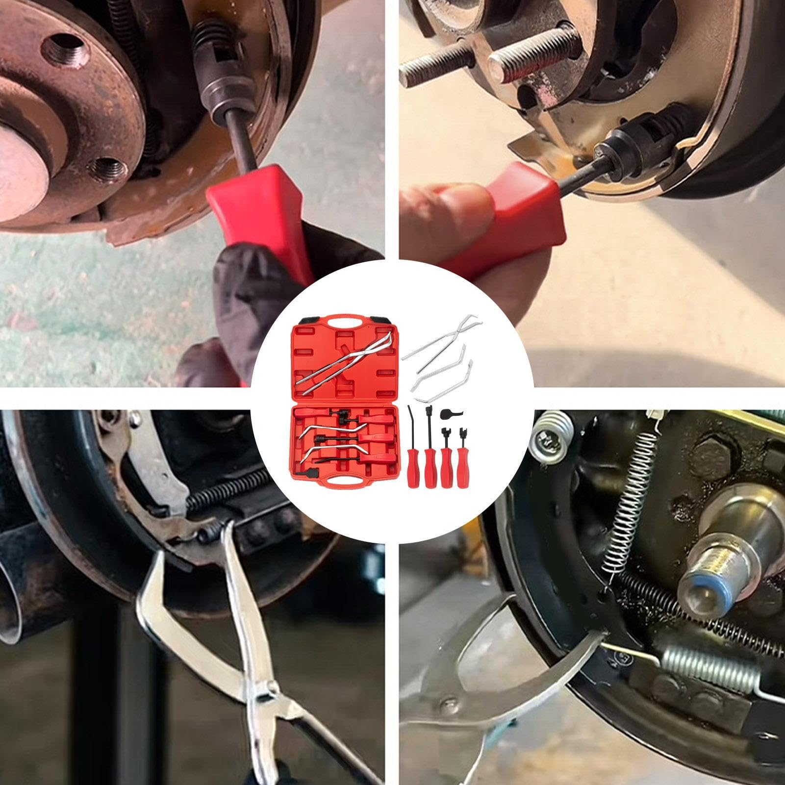 Set di strumenti per freno a tamburo pinza a molla compressore installatore cucchiaio di regolazione universale in acciaio al carbonio resistente per auto manutenzione riparazione moto uso meccanico