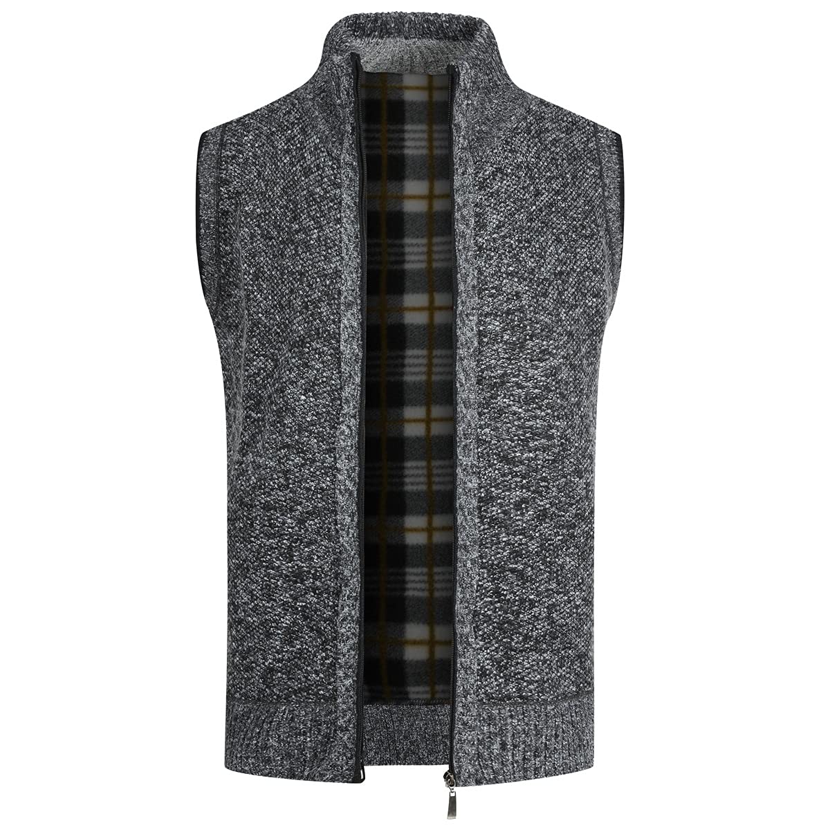 YOUTHUP Gilet da Uomo Senza Maniche Canotta Invernale in Maglia Foderata in Pile con Cerniera Spessa