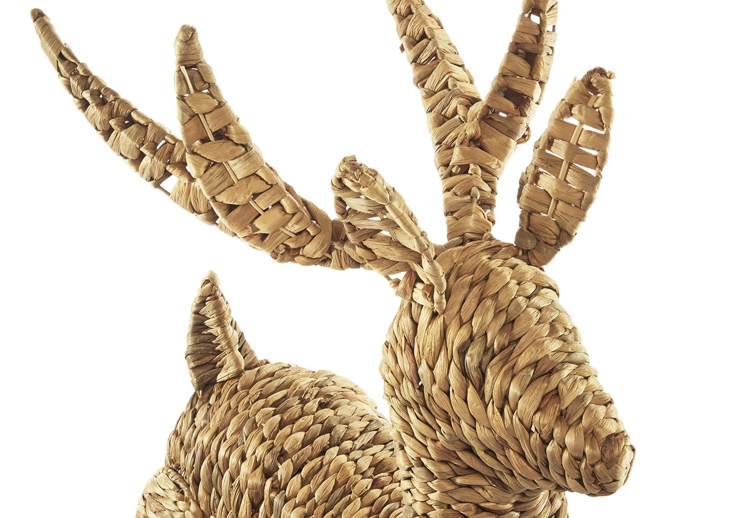 Kobolo Rentier Dekofigur Weihnachtsfigur Winter Wasserhyazinthe braun