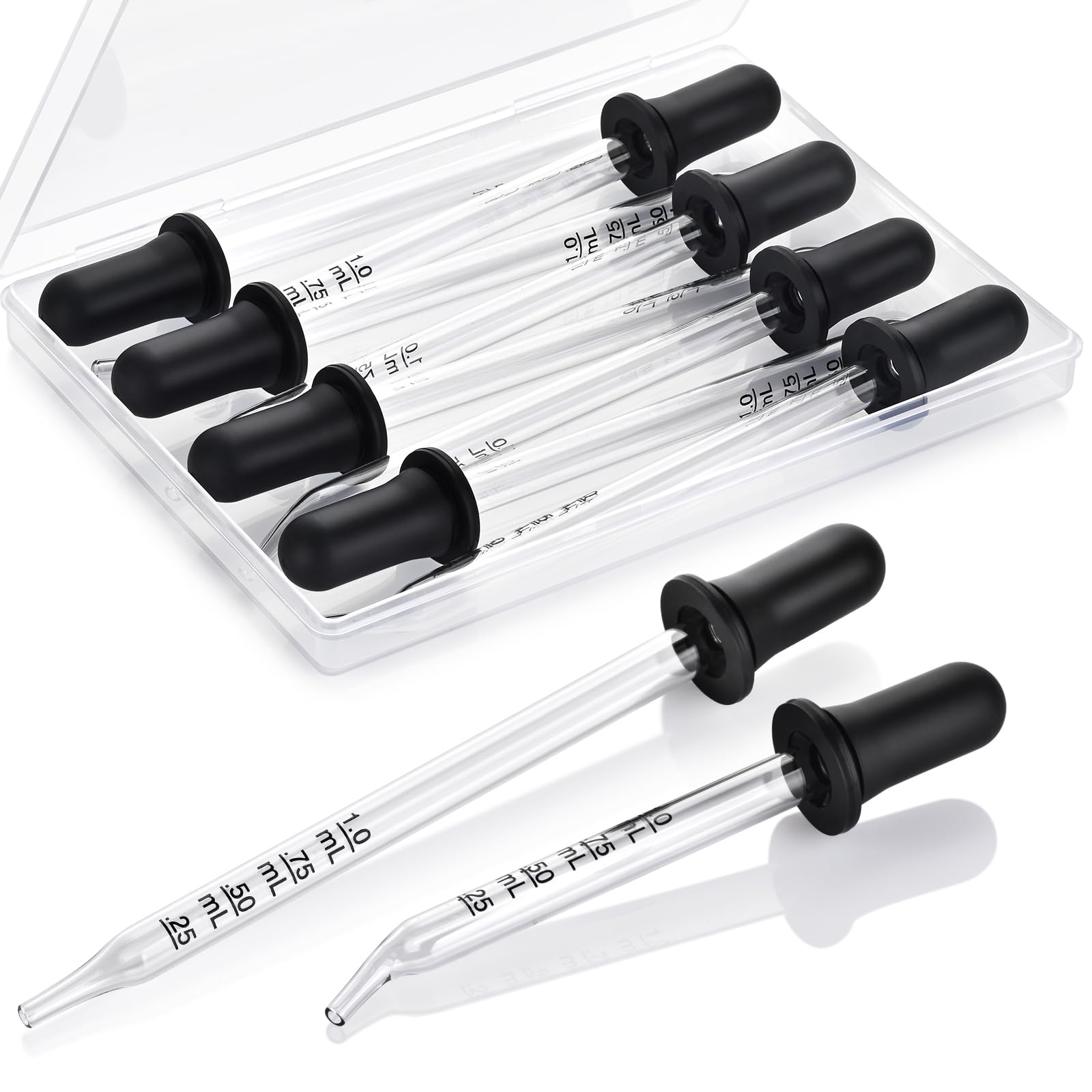 Herain 8 Pack Glass Pipette Eye Dropper - refillable containers | Mubboo