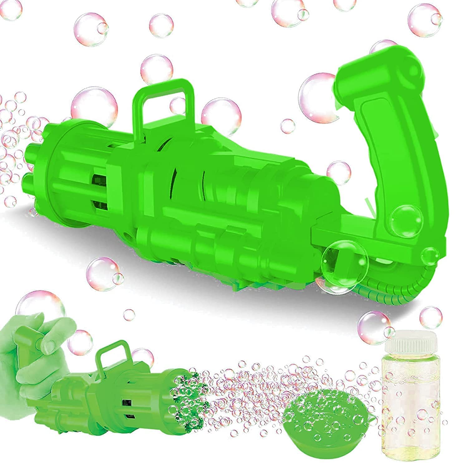 Qwick Click Gatling Bubble Machine Gun, 8 Hole- Automatic Bubble Maker for Kids Outdoors & Indoor Activity Toy (Green) (B0B3XCBQPP) Amazon Price History, Amazon Price Tracker