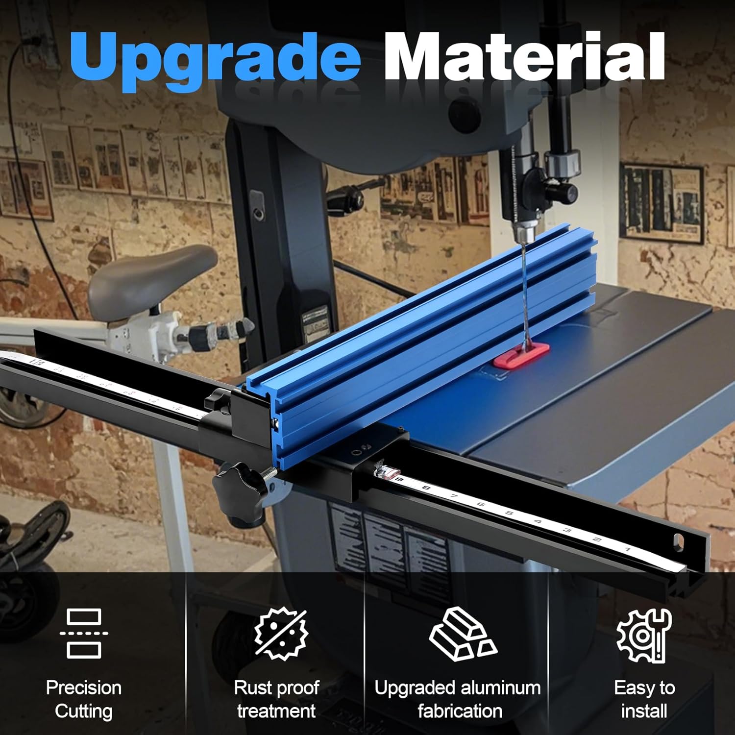 KMS7200 Precision Bandsaw Fence - Table Saw Fence System Compatible with Most 14-inch Band Saws.Workbench Rail.