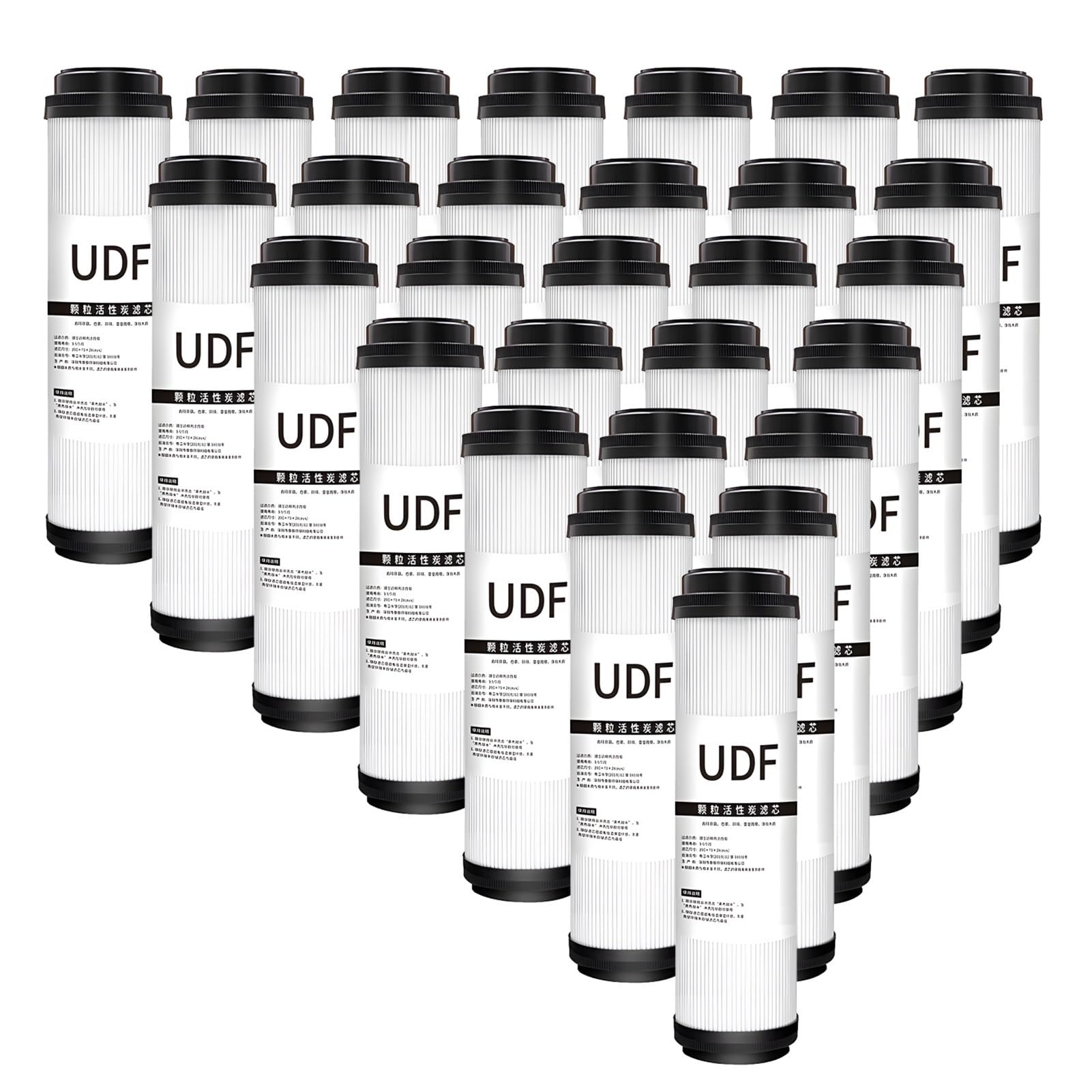 Zestaw filtrów wody odwróconej osmozy 1-4 stopni, 30 szt. filtrów wody na cały dom przed i po wymianie, do większości systemów filtrów wody 10"(UDF)