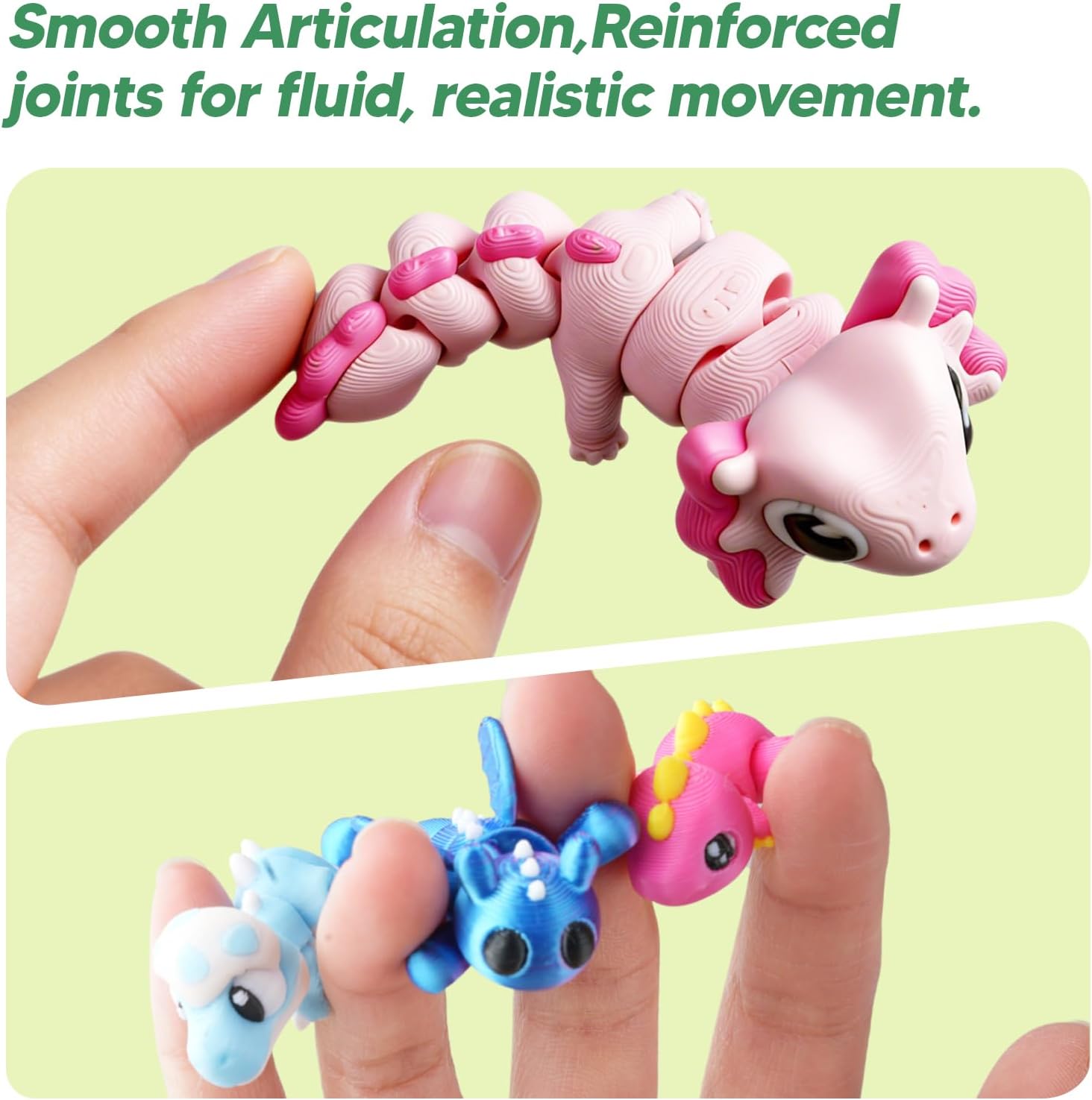 51PCS 3D Printed Animals Easter Basket Stuffers with 5.1” Jumbo Egg & Pink Axolotl, Articulated Animal Figurines for Desk Pets, Secure Twist-Lock Storage Egg, Stress Relief Collectibles