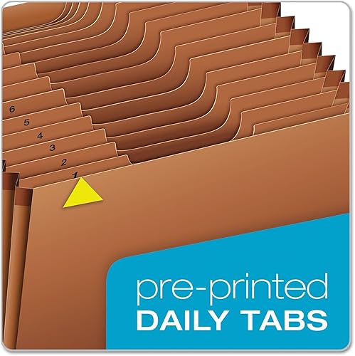 Miniatura 4 de Pendaflex R217dhd - Archivador expandible de alta resistencia, 31 bolsillos, pestaña de 13, letra, color marrón