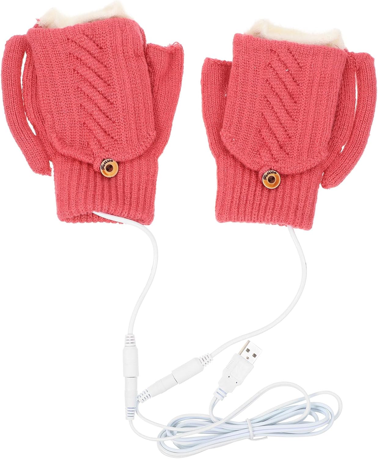 1 Set Heated Gloves Hand Heater USB Heated Mittens