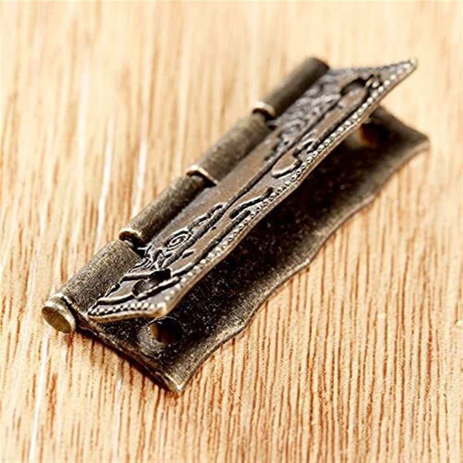 Zawiasy do drzwi, zawiasy doczołowe, zawiasy do drzwi 10 szt. Zawiasy 36 * 23 mm Żelazo Antyczny brąz Cynk Żelazo Dekoracyjne śruby Vintage Drewniane pudełko z biżuterią Szafka Kwiatowy wzór