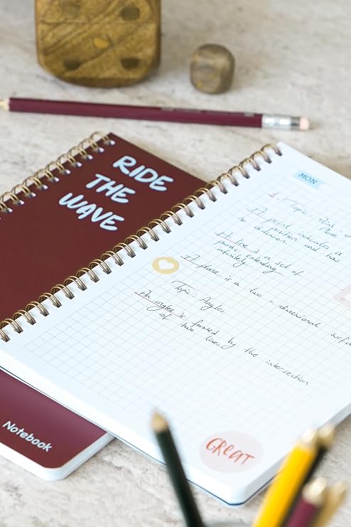 Matt Notebook A5 Spiralli Okul Defteri 80 yaprak 2'li Set – Çizgili & Kareli