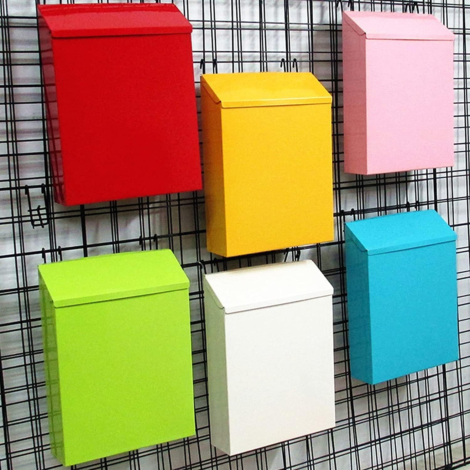 Wall Mount Locking Mailbox,Weatherproof Drop Mail Box Medium Capacity Galvanized Steel Cover Rust-Proof Metal Simple Post Box