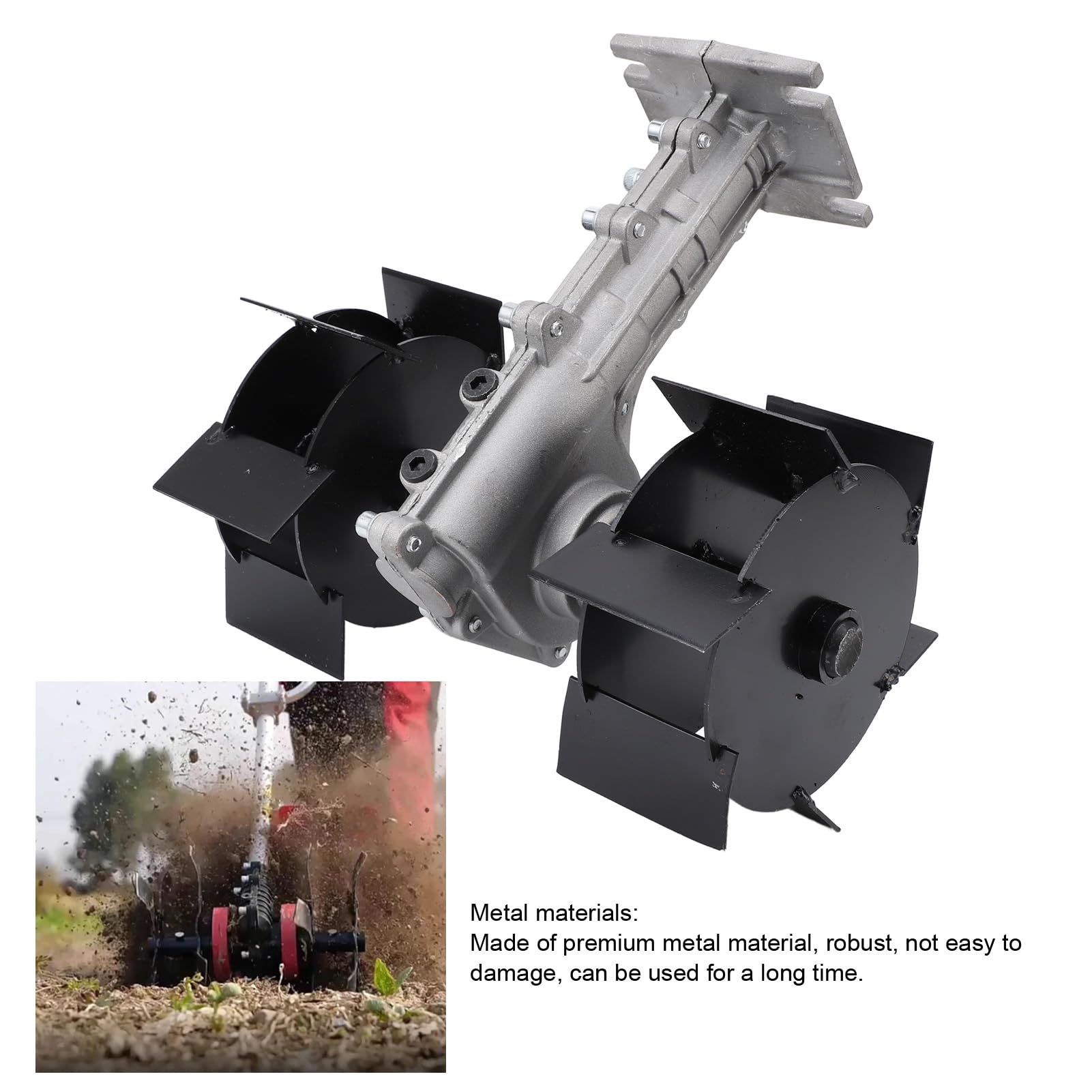 Rueda de aflojamiento multifuncional de metal para cortacésped, para airear y cortar el césped. (Idksam)