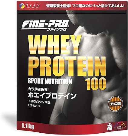 Amazon ファインプロ ホエイプロテイン100 チョコ味 アミノ酸スコア100 国内生産 計量スプーン付き 1 1kg ファイン Fine Japan ホエイプロテイン