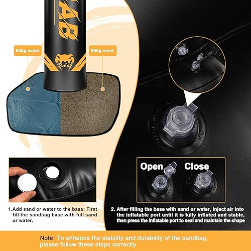 Miniatura 6 de Freestanding Punching Bag for Adult Teens, 70" Heavy Punching Bag with Boxing Gloves and Electric Air Pump for Beginners Kickboxing Training MMA