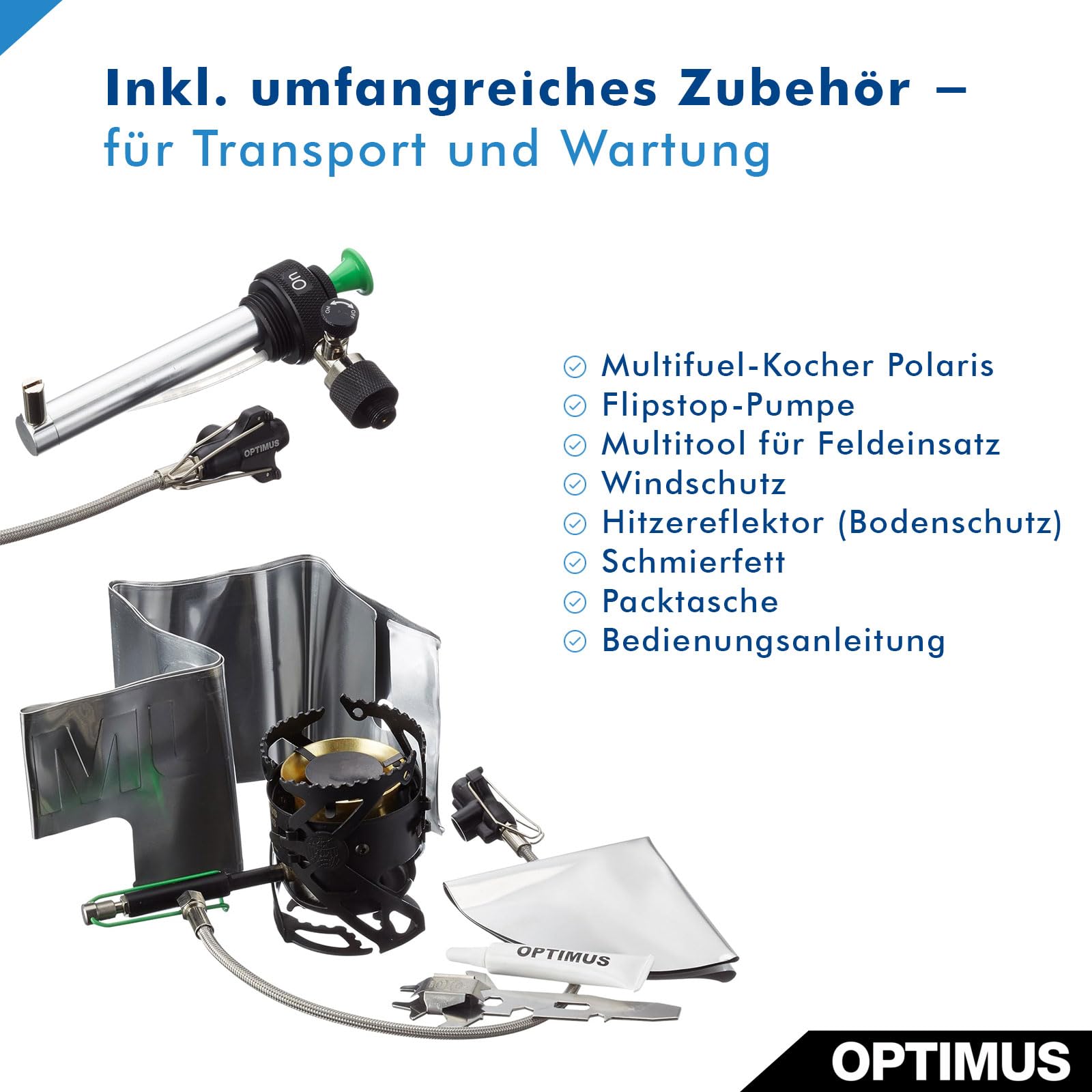 Relags 8019229 Optimus Multifuelkocher Polaris Optifuel Kocher, Schwarz, One Size, 3300 Watt