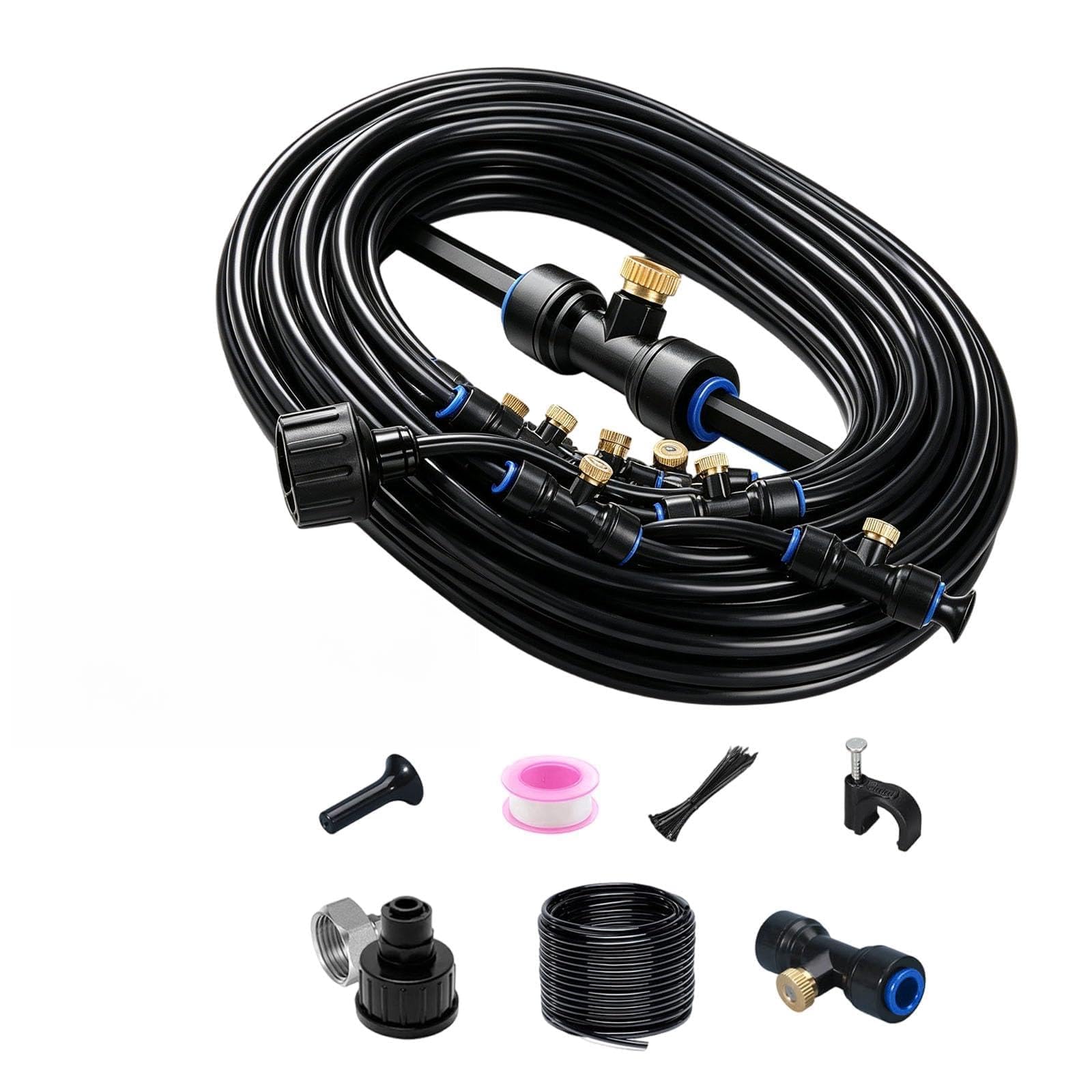 Brumisateur Terrasse Exterieur, Kit D’Irrigation Système De Brumisateur Extérieur 18M Système De Refroidissement Extérieur Parbrumisateur Pour Terrasse, Brume, Jardin, Piscine (18M-)