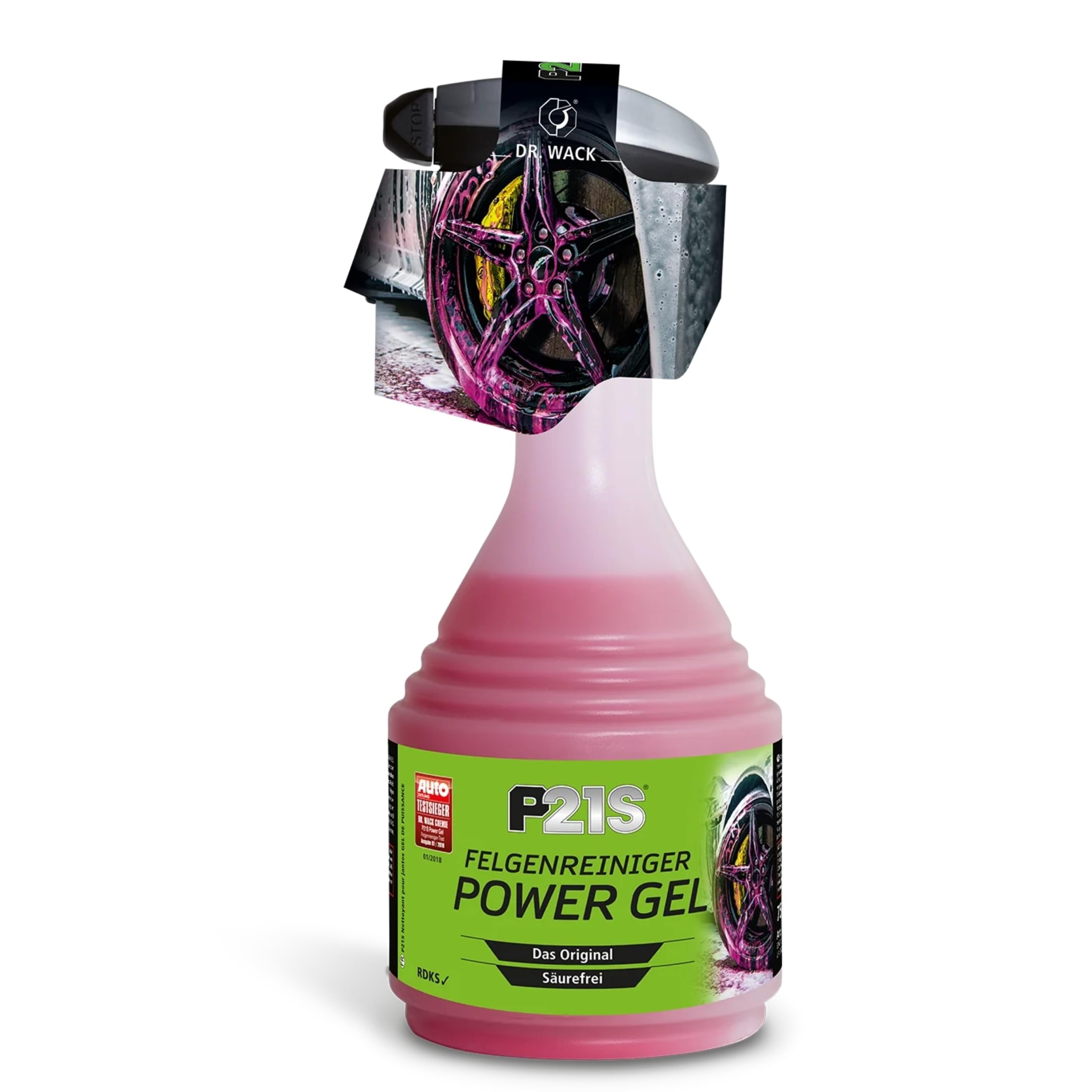 DR. WACK P21S Felgenreiniger Power Gel 750 ml - Felgen-Spray mit Gel-Formel & Wirkindikator - Schnelle & schonende Reinigung - säurefrei & biologisch abbaubar - Hochwertige Autopflege