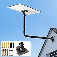 Suporte de parede Starlink Gen 3, comprimento ajustável (76.2 cm - 106.7 cm) e inclinação de 160° para melhor sinal, kit de montagem de telhado/parede Starlink - compatível com prato Starlink Standard