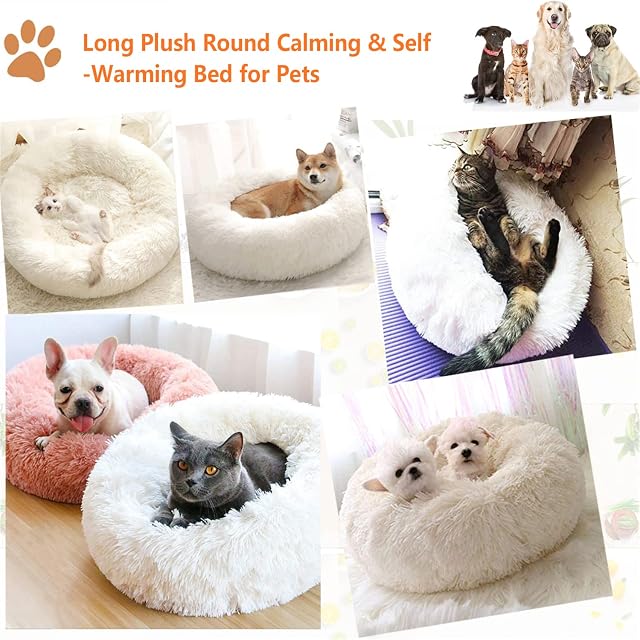 Foto 3 de 7 de KZhanmy Cama de Gato Perro Redonda Mediano Pequeño, Cama Donut Gato,Suave Antiestres Casa para Perros