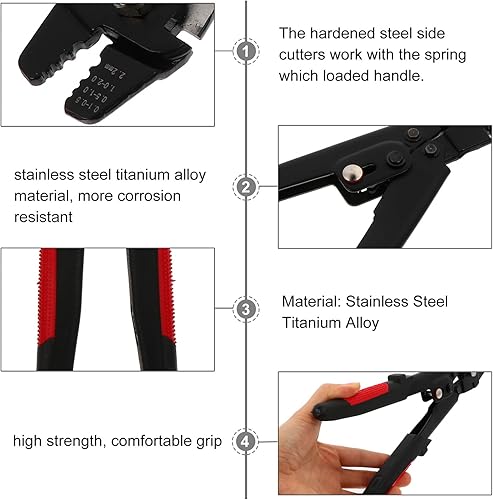Miniatura 7 de DOITOOL Función de cable removedor de anillo cortador de acero ajustable herramienta de prensado barandilla terminal cortadores tijeras alambre