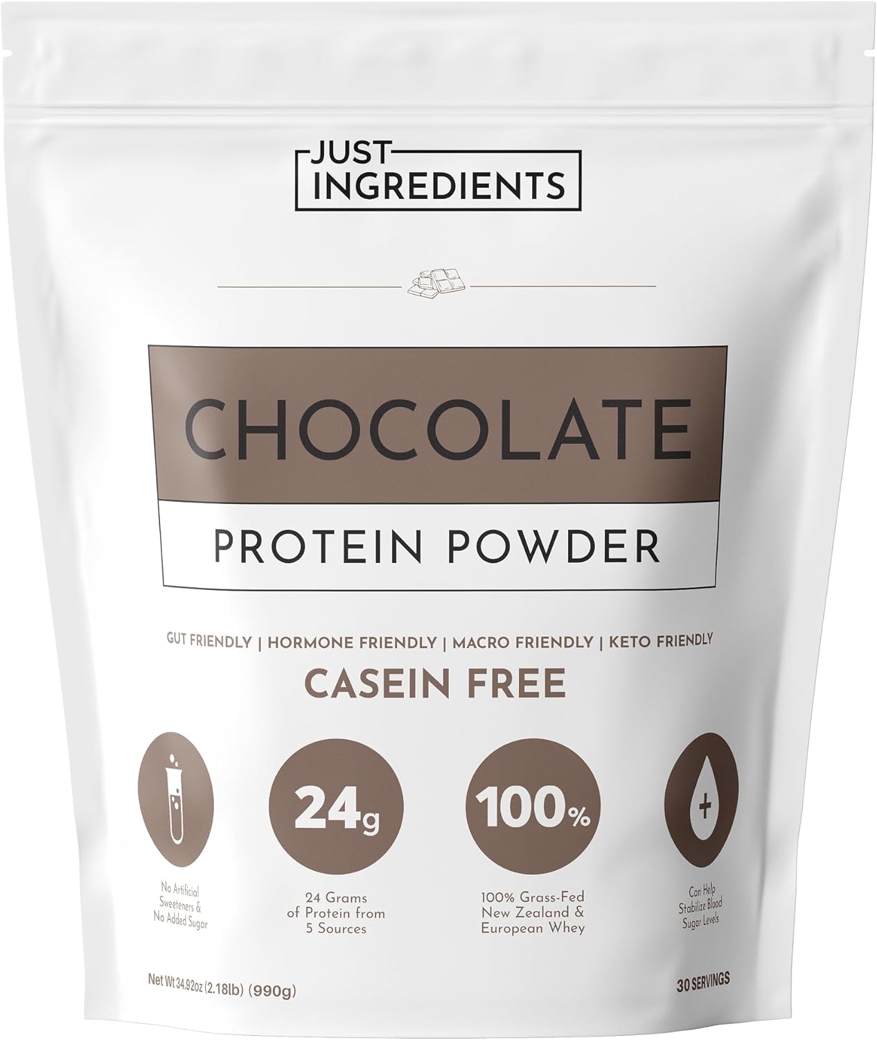 Chocolate Protein Powder – 30-Serving Blend with 100% Grass-Fed Whey & Organic Plant Proteins – Rich Cocoa Flavor – Supports Muscle Recovery, Energy & Satiety* – No Artificial Sweeteners or Fillers