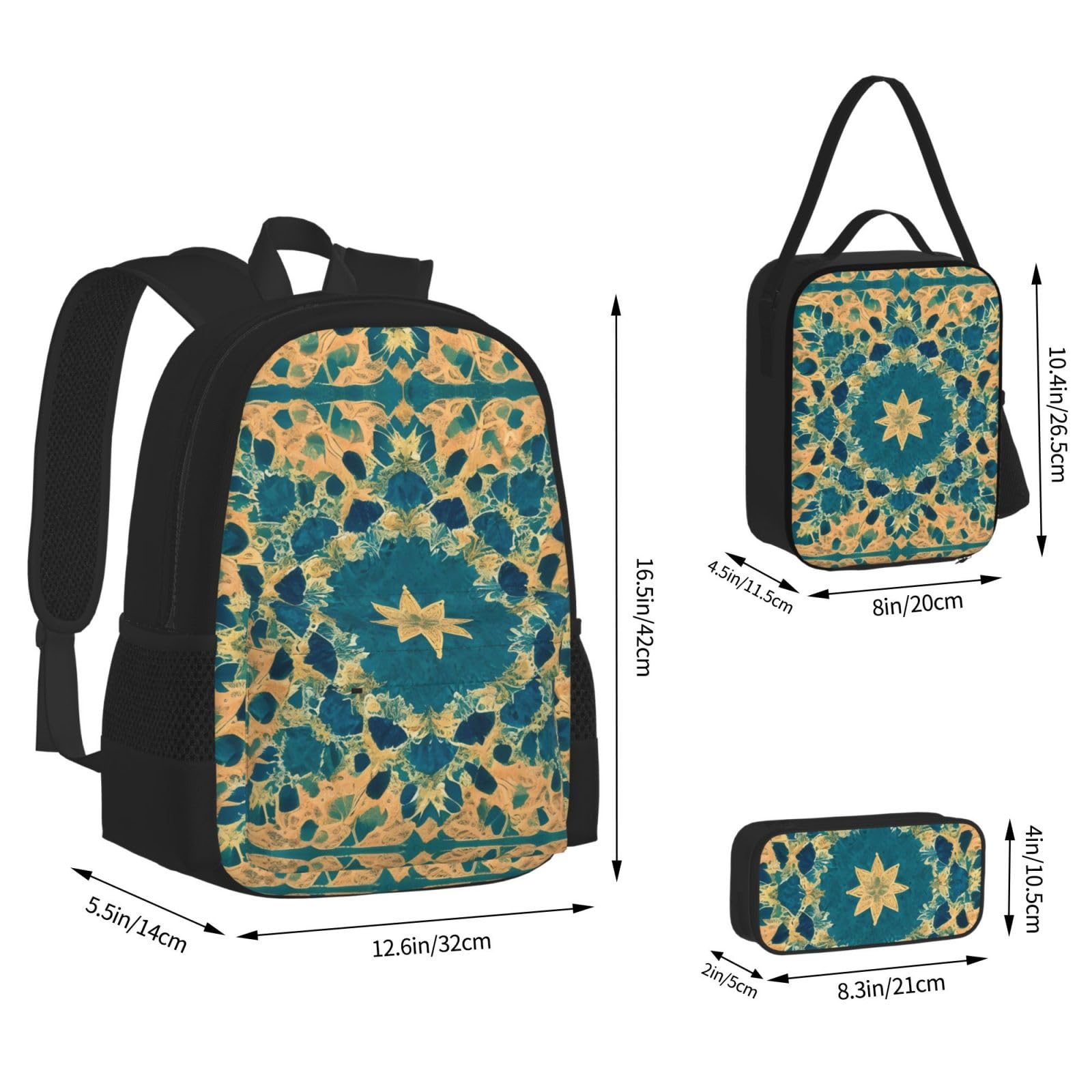 Set di 3 pezzi con zaino per computer portatile con borsa termica per il pranzo e organizer per lavoro