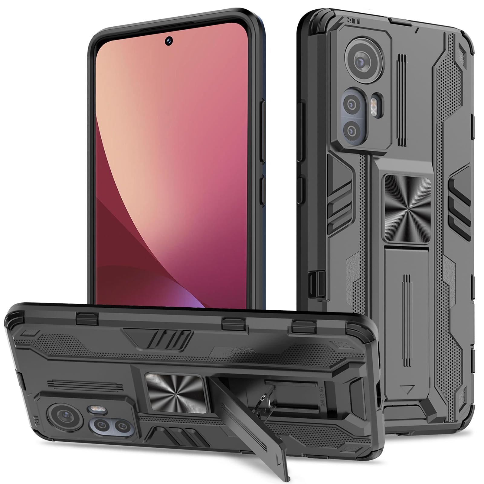 Funda para Samsung Galaxy A13 4G con Cristal Templado Protector Pantalla, Carcasa Antigolpes con Soporte anular metálico, Case Protectora de Grado Militar, Negro — view 285