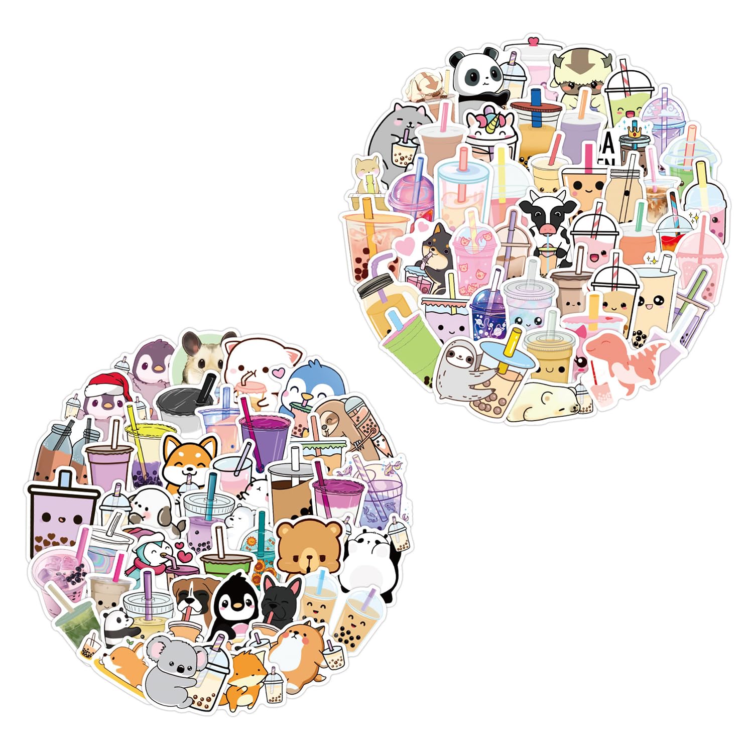 Hopzab 100 Bubble Tea Stickers,Cute Waterproof Vinyl Stickers Perfect for Decorating Water Bottles, Laptops, Scrapbooks and Suitcases – The Ideal Party Favours and Gifts for Teenagers