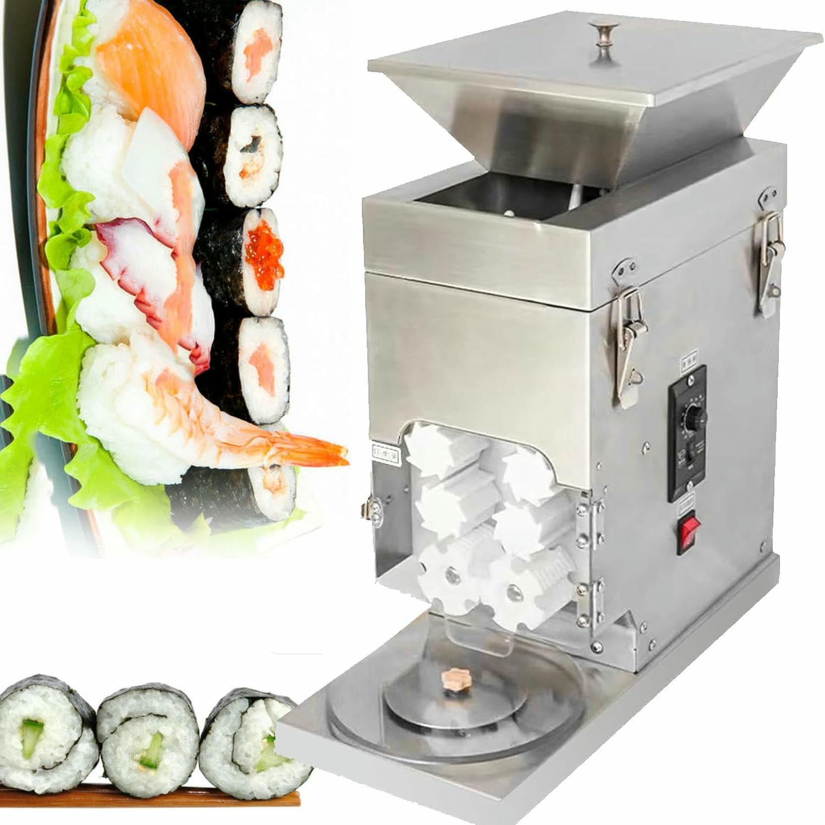 AYCDL 5L Commercial Japanese Sushi Machine,Round Sushi Cutter, Seaweed Rice Ball Wrapping Machine, for Restaurant, Kitchen