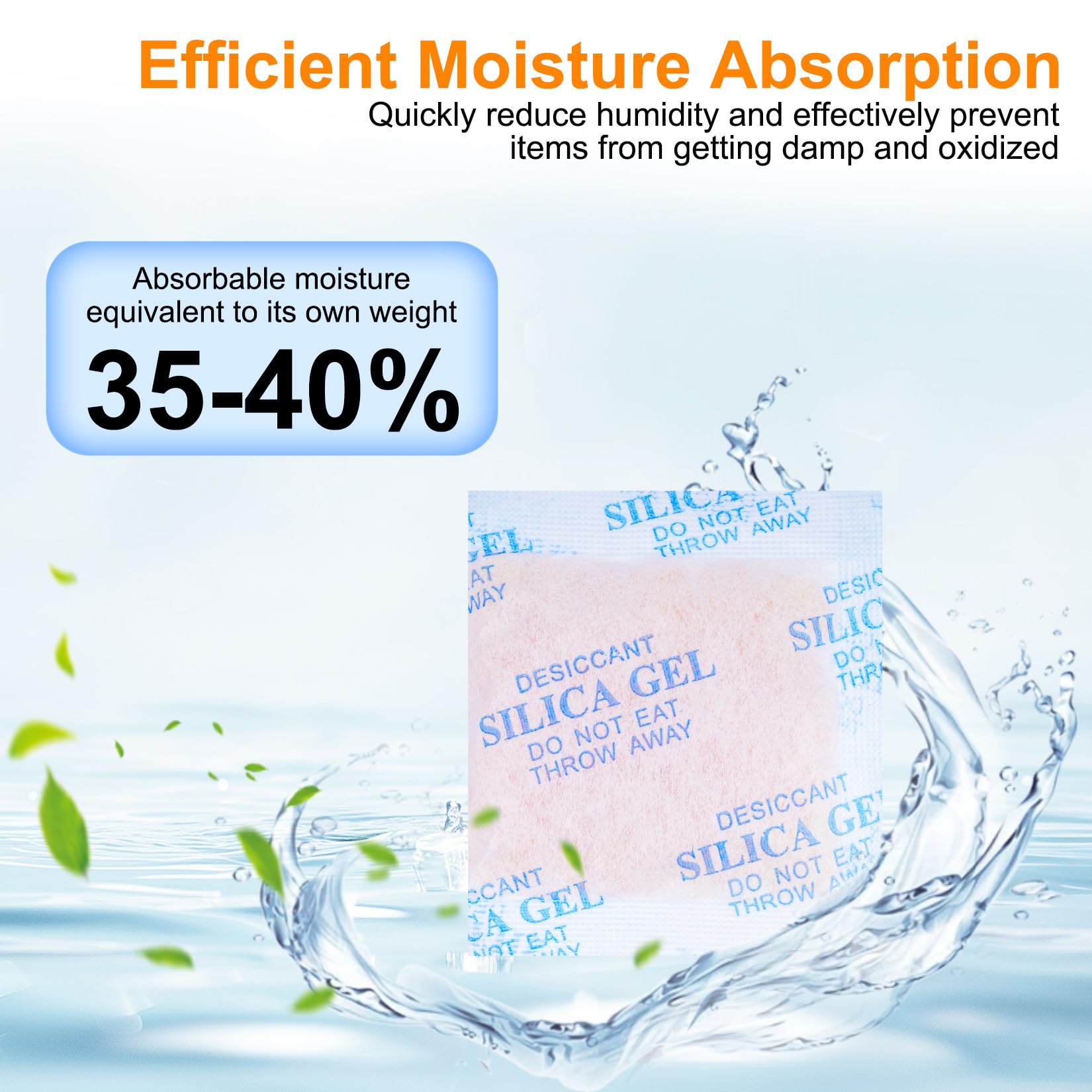 10 g x 38 Pcs Silica Gel Sachets de Gel de Silice, Sacs déshydratants, déshydratant indicateur d'humidité orange à vert, pour dispositifs de rangement de vêtements (10 g)