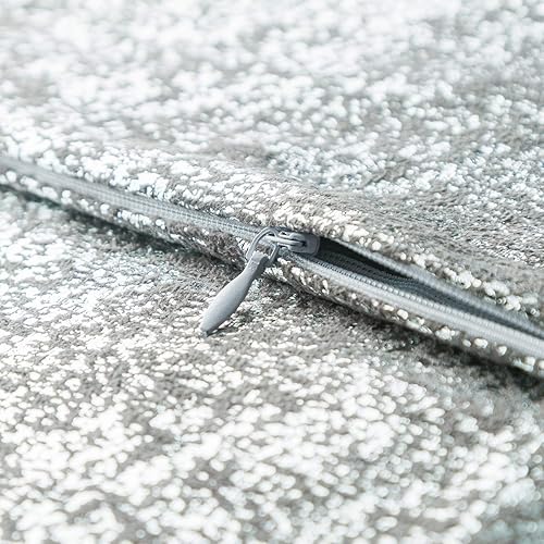 Miniatura 4 de Xinrjojo Juego de 2 fundas de almohada decorativas de 16 x 16 pulgadas, color gris, cuadradas, plateadas, para el hogar, sofá, silla, asiento