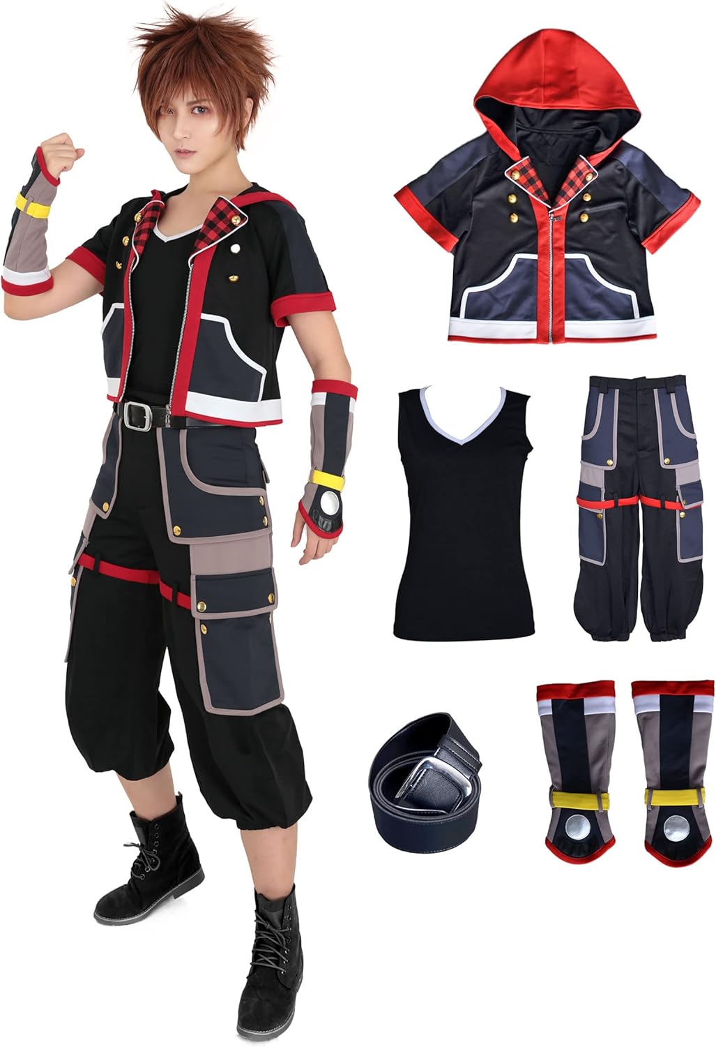 miccostumes Men's Hearts Cosplay Costume Halloween Outfit Jacket Pants Belt
