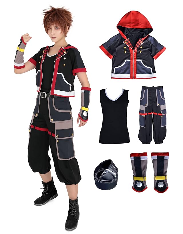miccostumes Mens Hearts Cosplay Costume Halloween Outfit Jacket Pants Belt