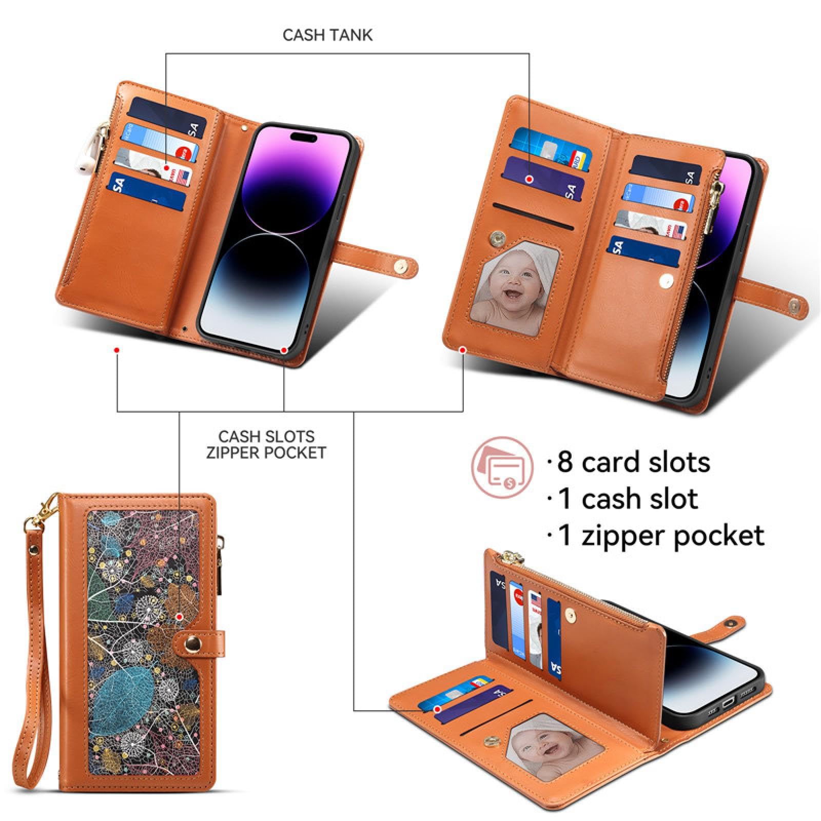 Do Samsung Note20 Ultra Smycz Skórzany Portfel Zapinany Na Zamek Etui na Karty Telefony Flip Stand Cover (Do Samsung Note20 Ultra/czarny)
